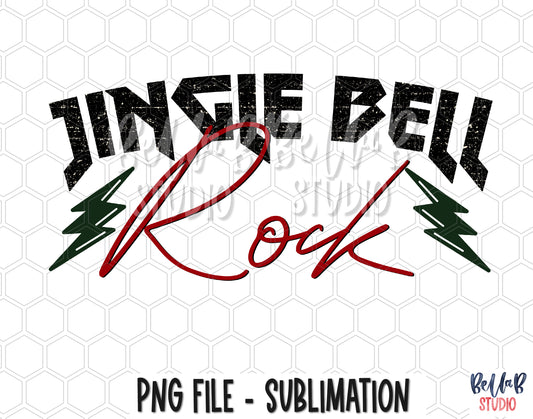 Jingle Bell Rock Lightning Bolts Sublimation Design