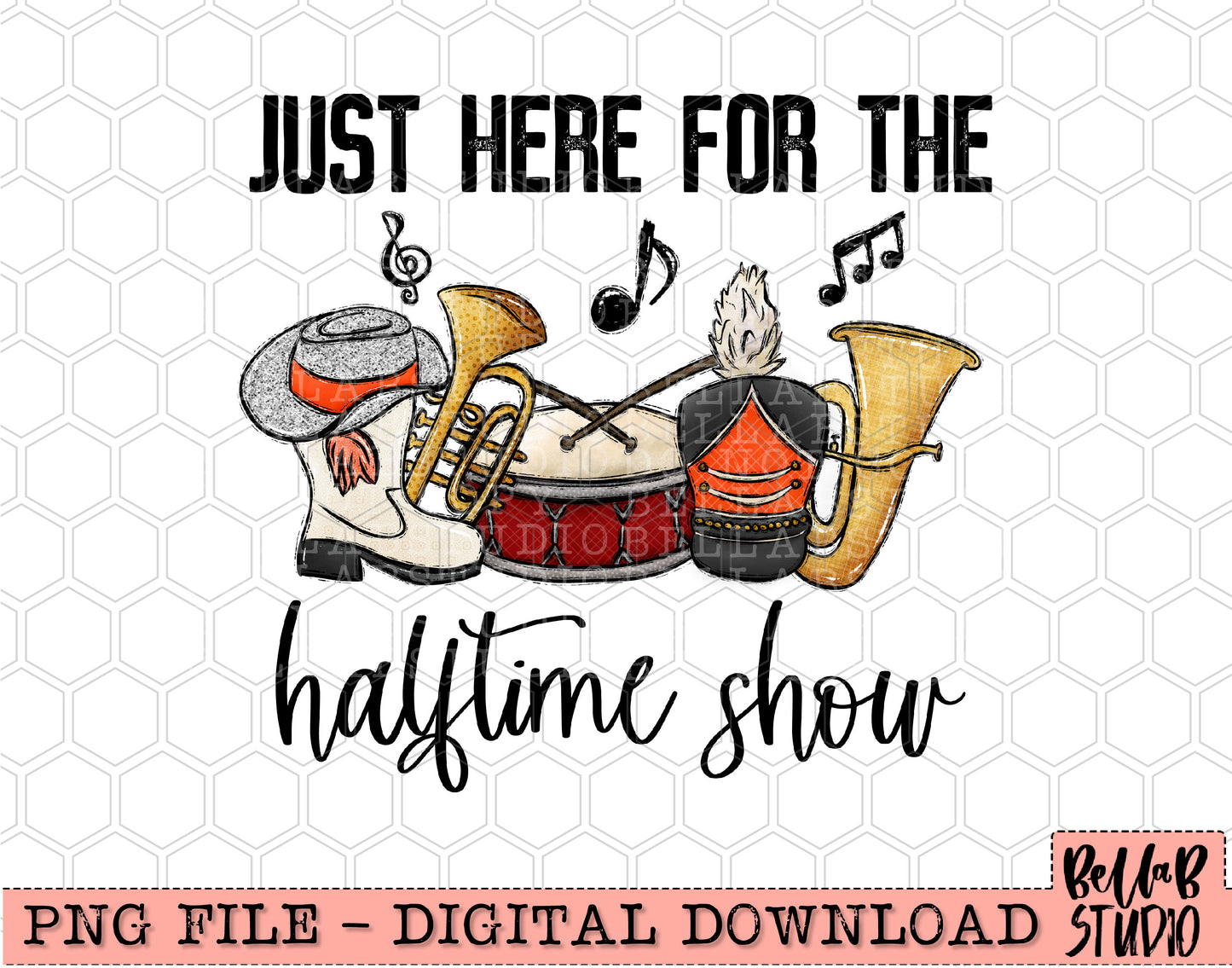 Just Here For The Halftime Show Orange PNG Design