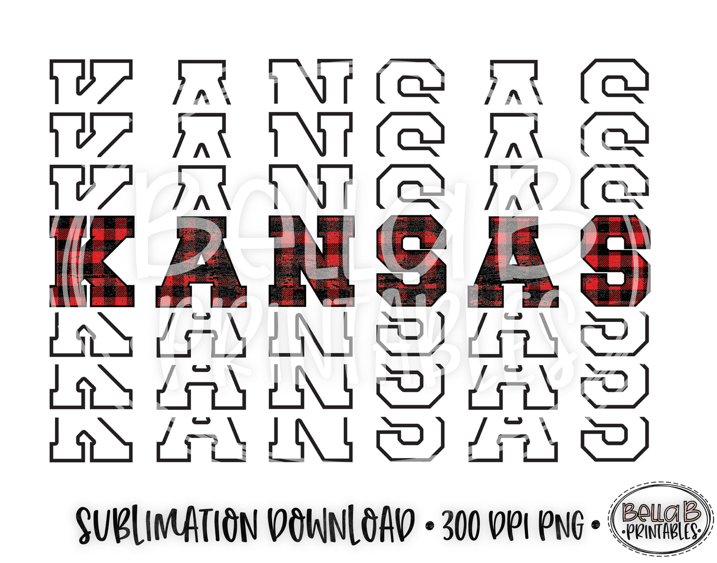 Kansas State Sublimation Design, Mirrored State Design