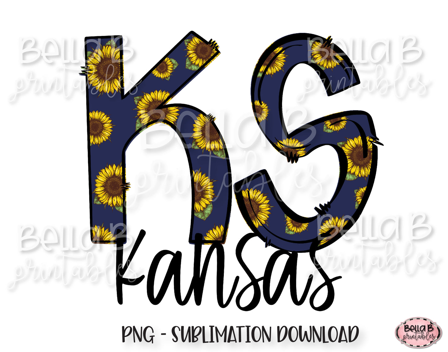 Sunflower Kansas State Sublimation Design