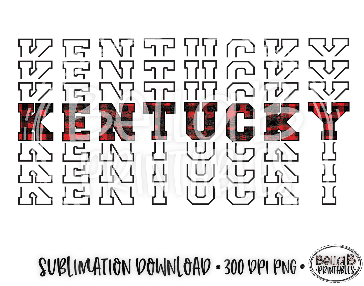 Kentucky State Sublimation Design, Mirrored State Design