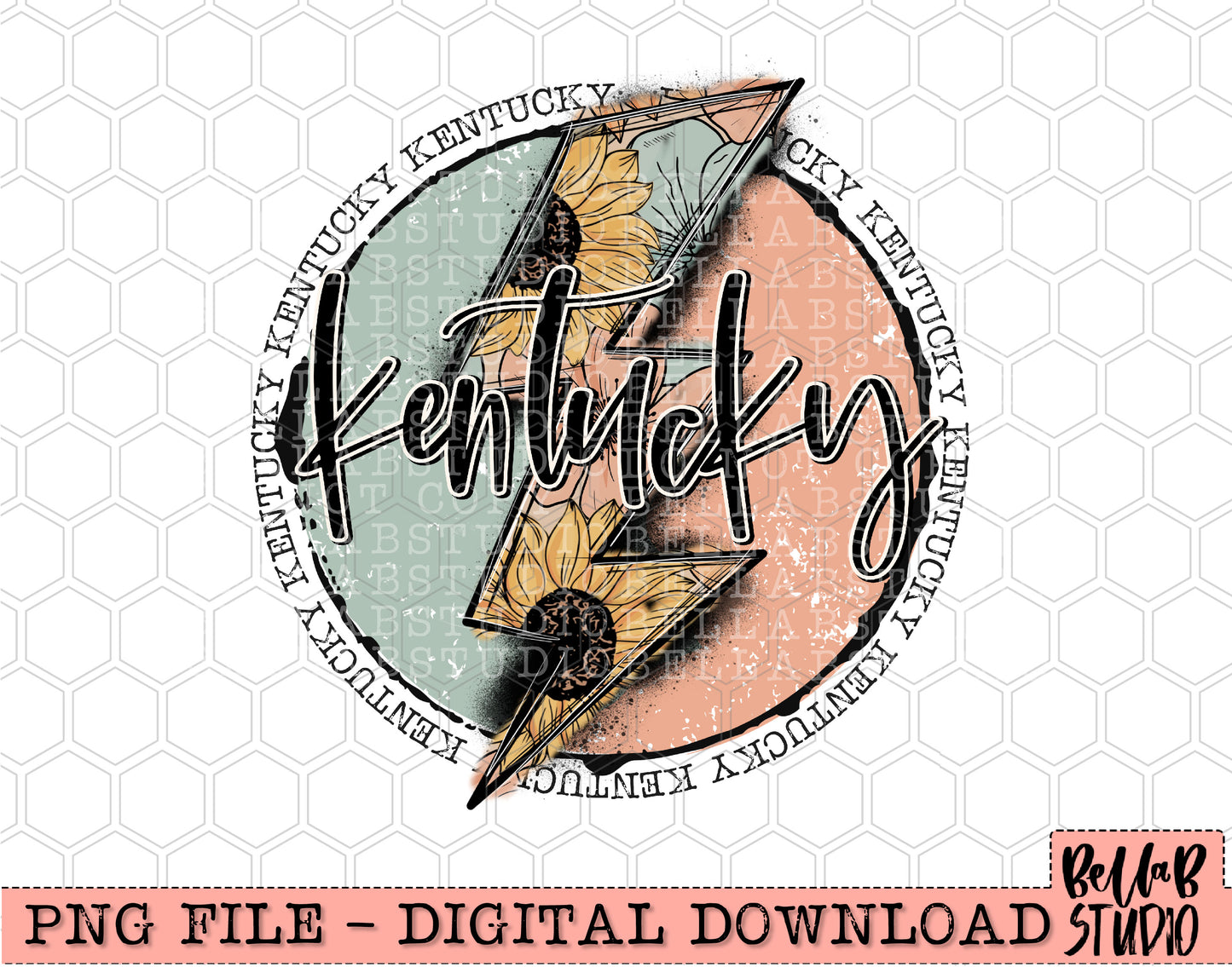KENTUCKY Sunflower Bolt PNG Design