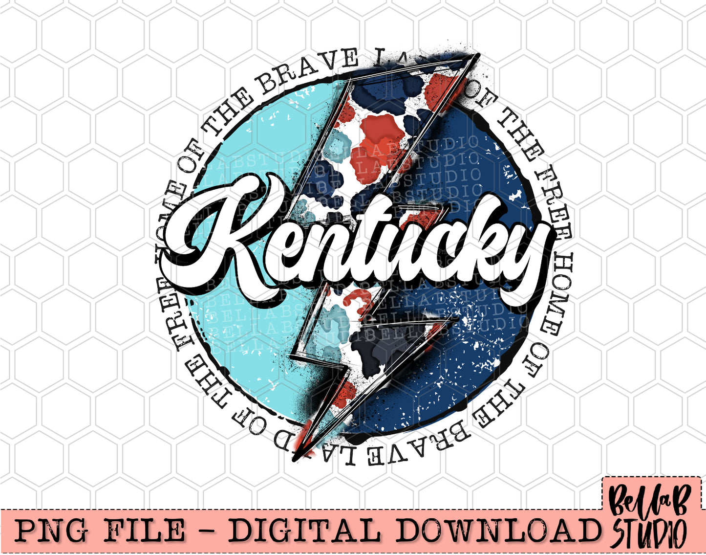 KENTUCKY Patriotic Bolt PNG Design