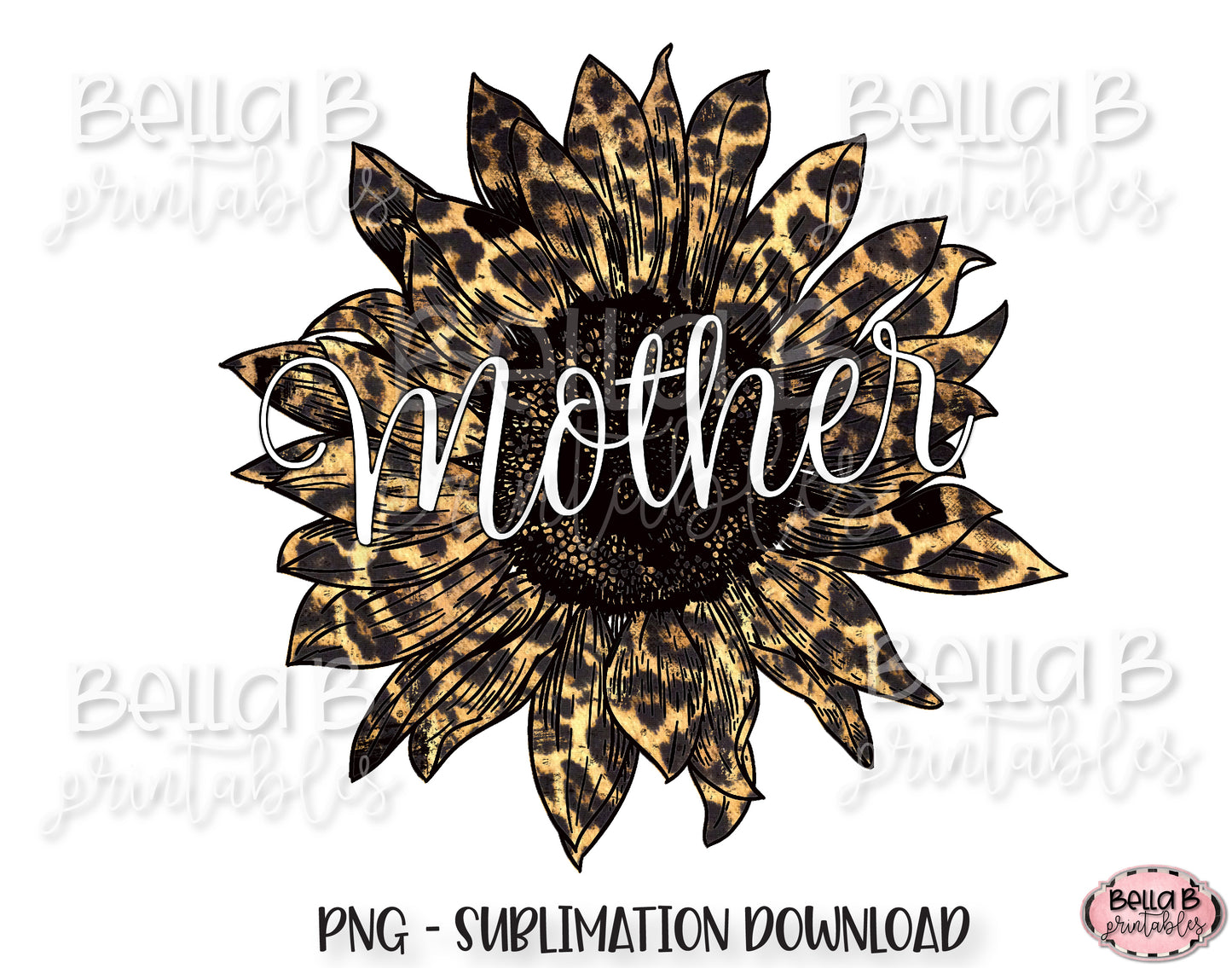 Mother Leopard Sunflower Sublimation Design
