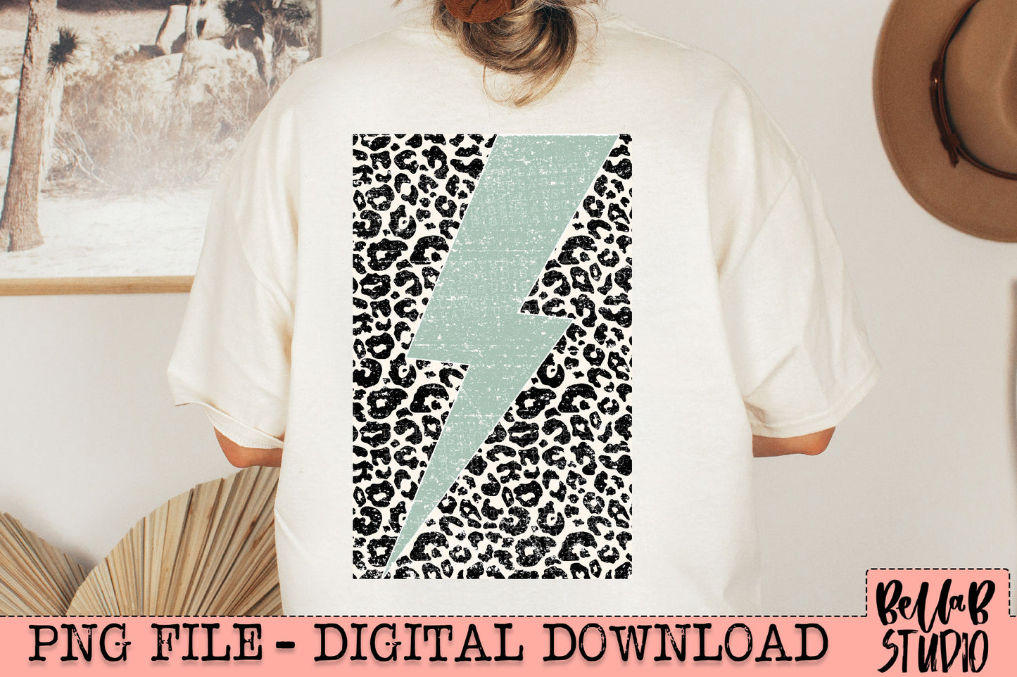 Leopard Bolt Blue PNG Design