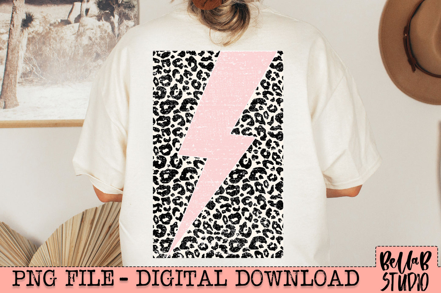 Leopard Bolt Pink PNG Design