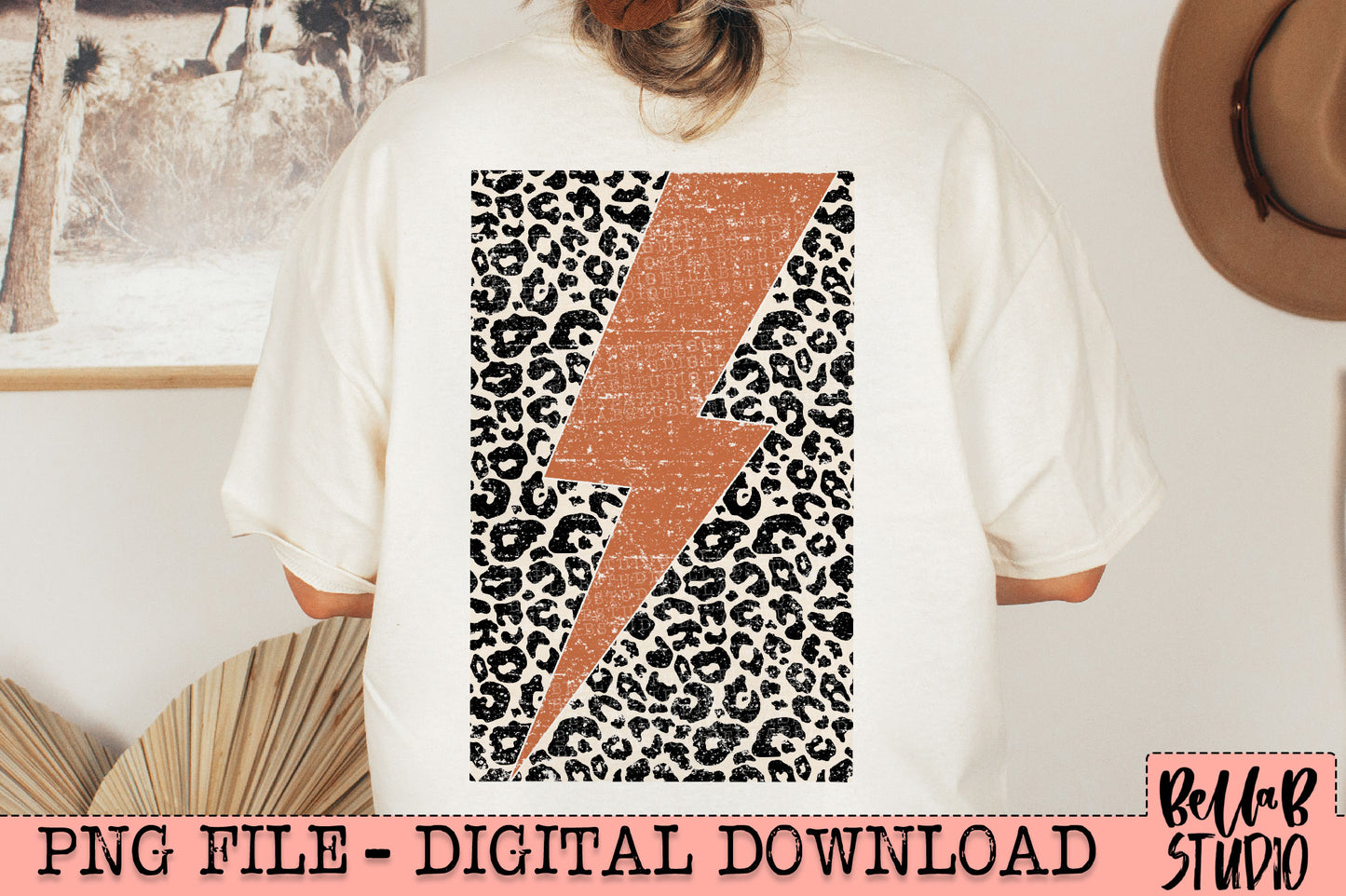 Leopard Bolt Tan PNG Design