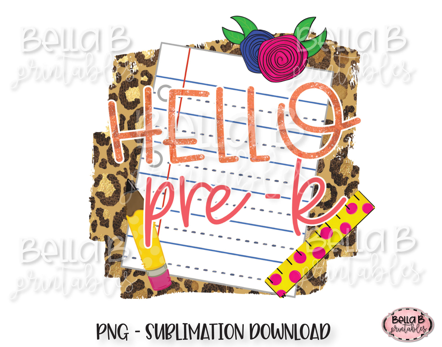 Hello Pre-K Sublimation Design, School Design