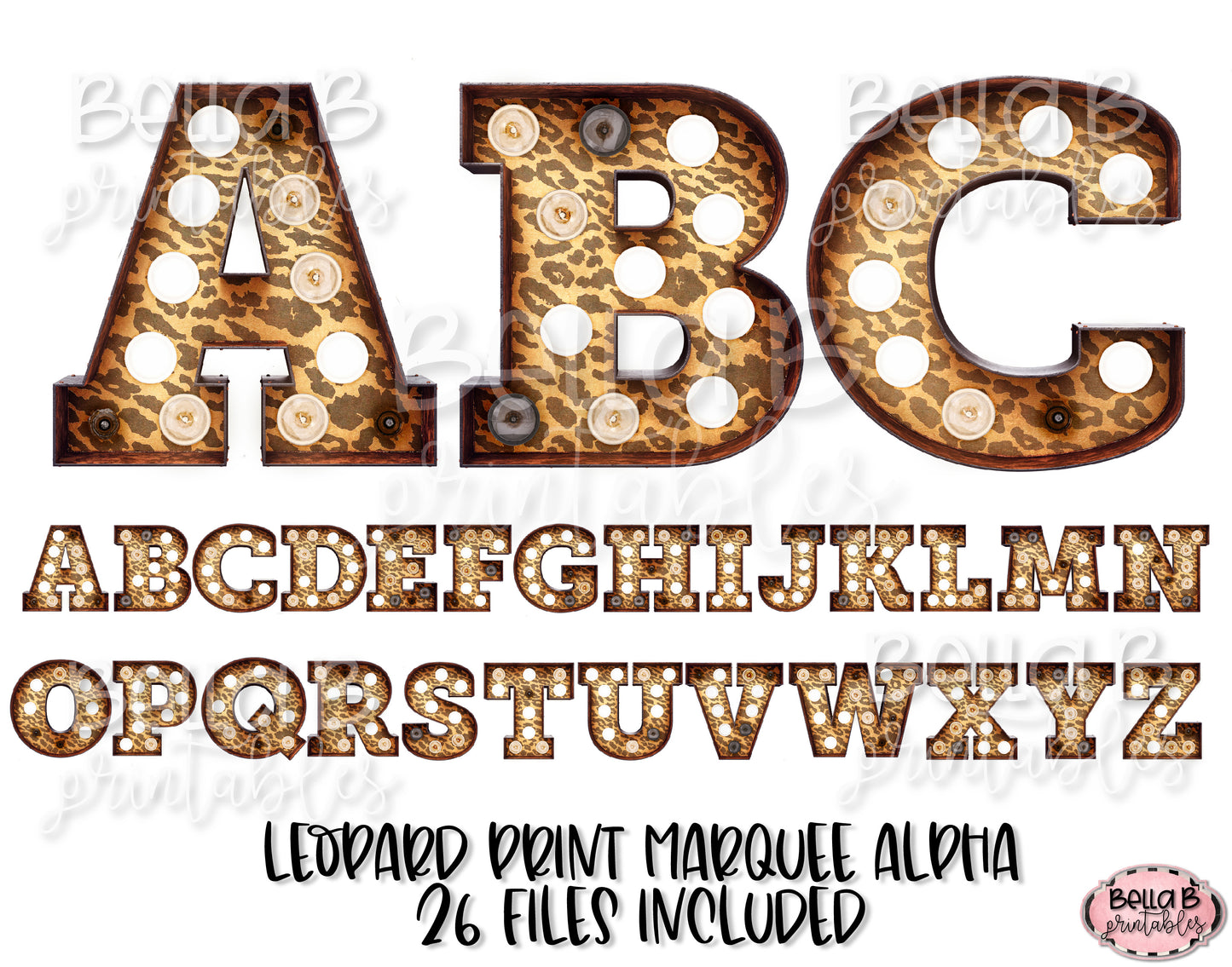Leopard Marquee Alphabet Letters, Marquee Alphabet Set