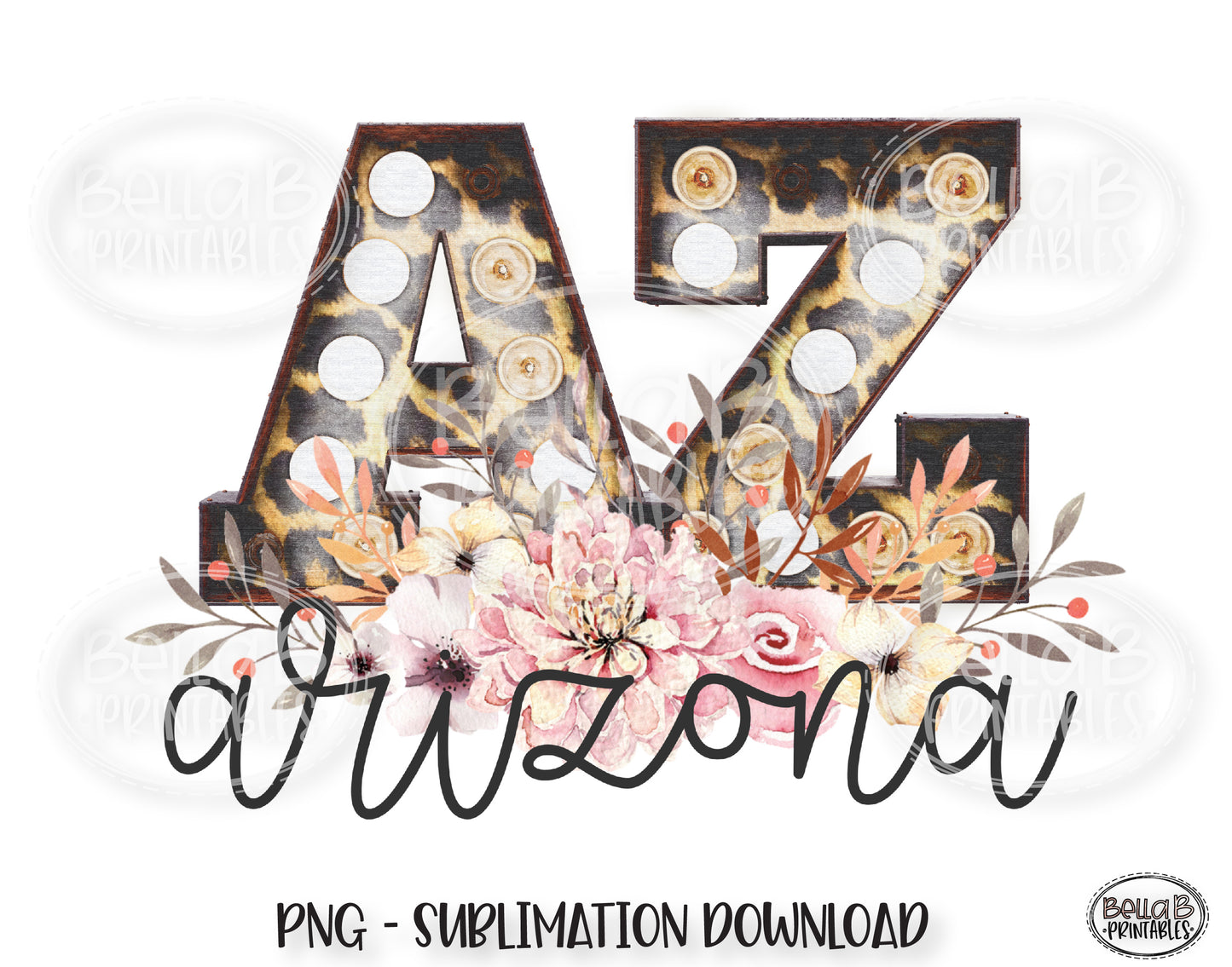 Arizona State Sublimation Design, Leopard Print Marquee