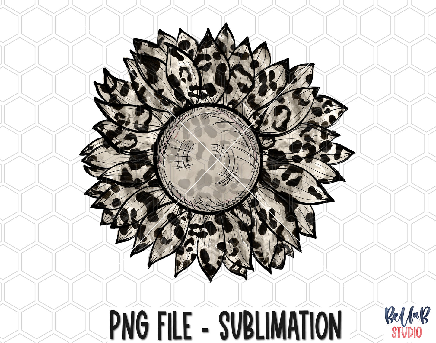 Leopard Sunflower Sublimation Design