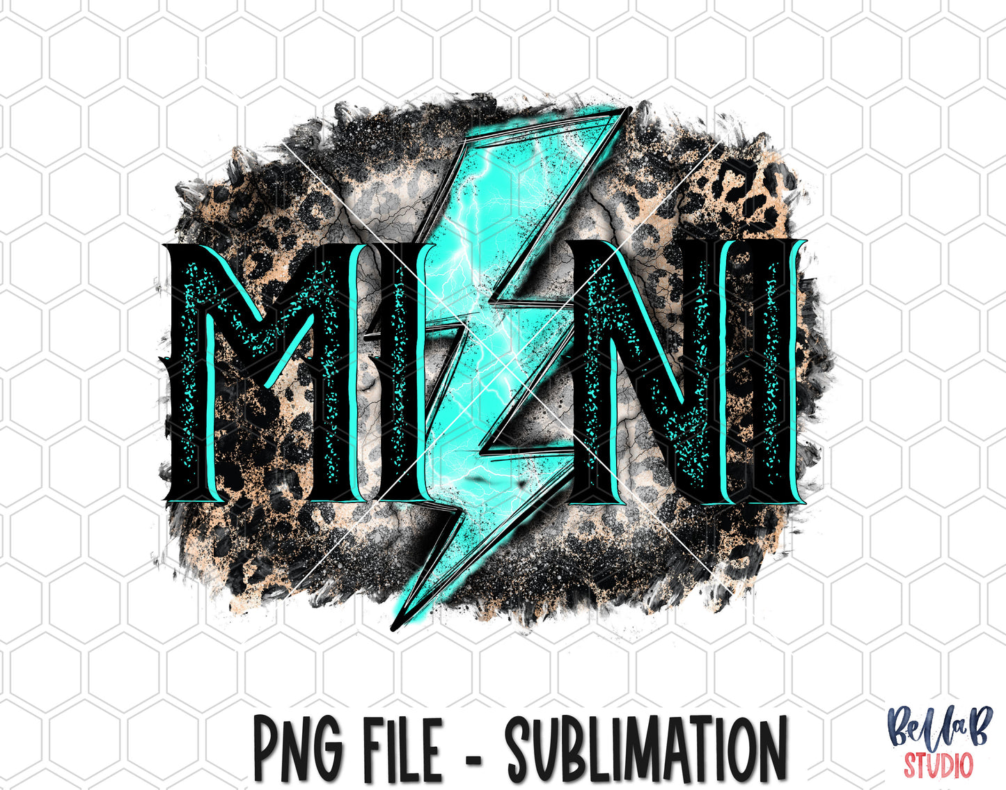 Turquoise Lightning Bolt Mini Sublimation Design