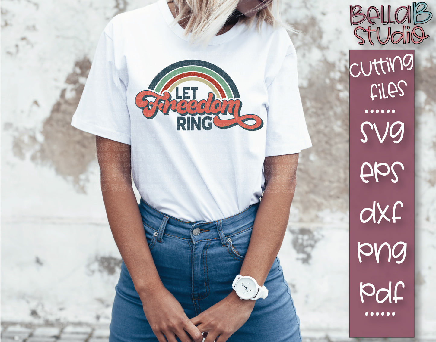 Retro America SVG File, Let Freedom Ring SVG File
