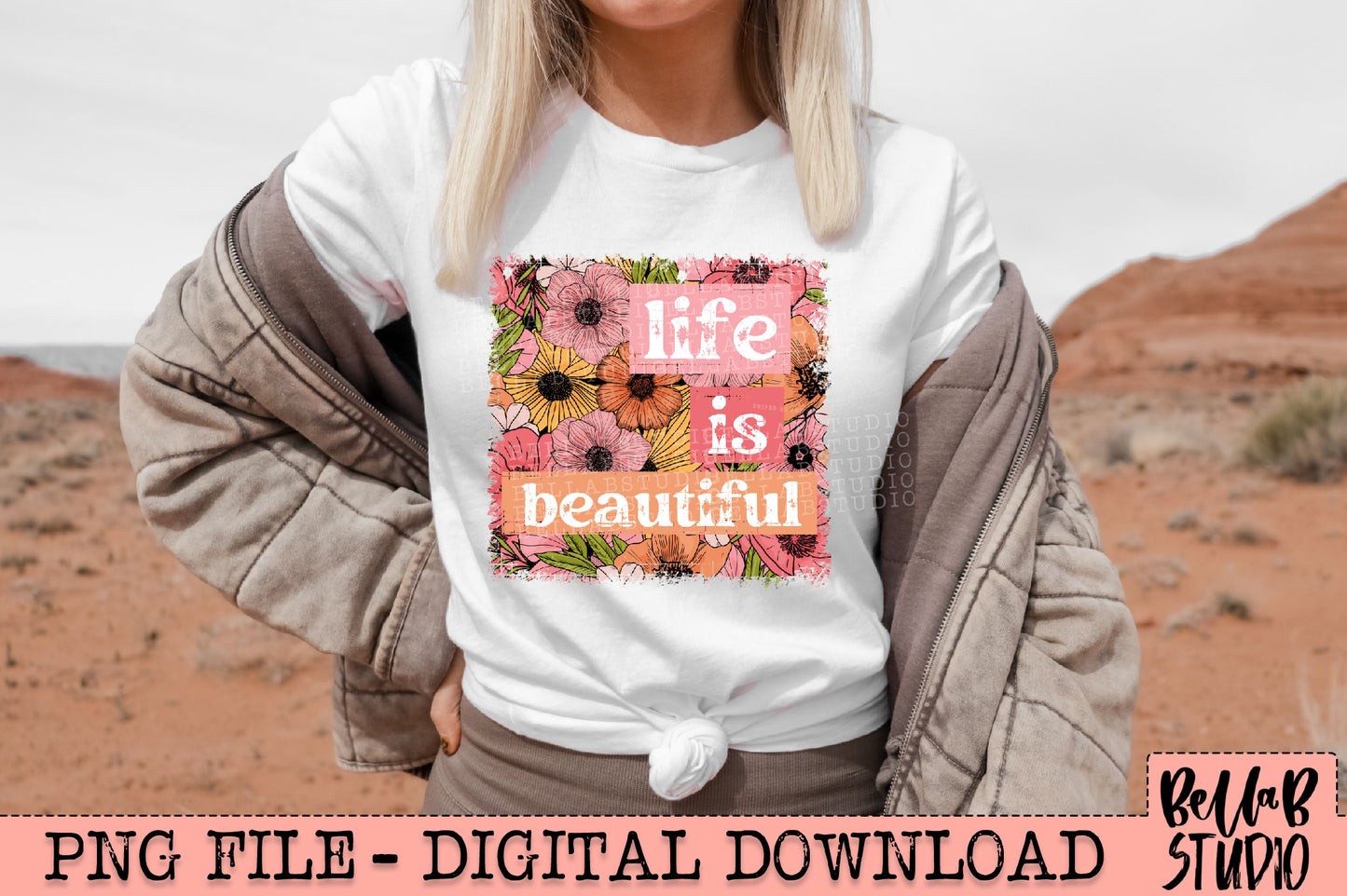 Life Is Beautiful PNG Design