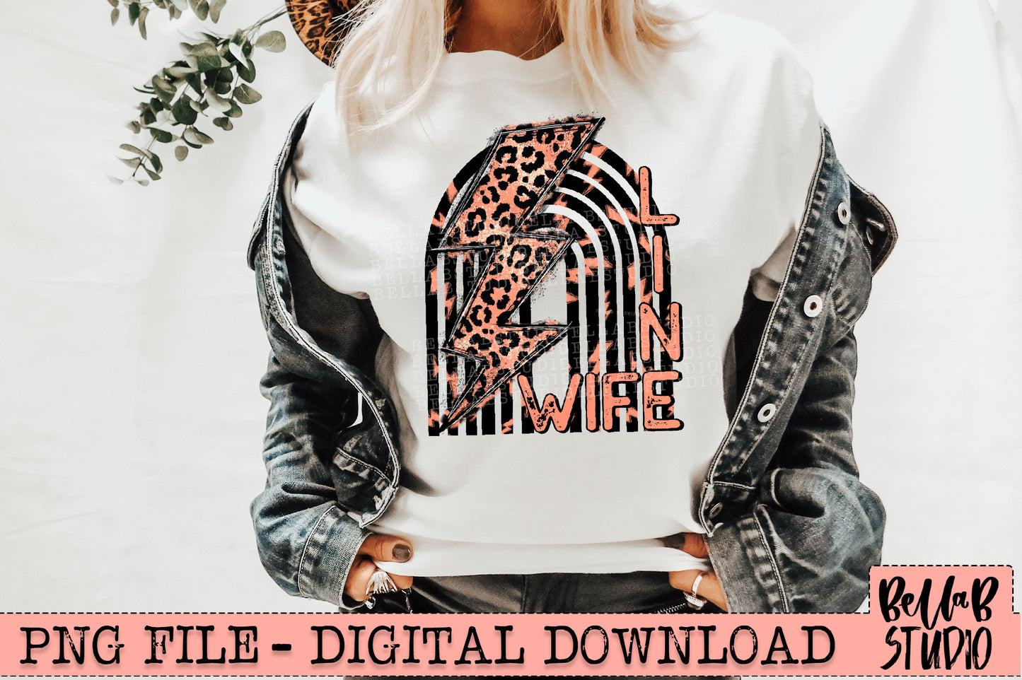 Line Wife Retro Rainbow Lightning Bolts Sublimation Design