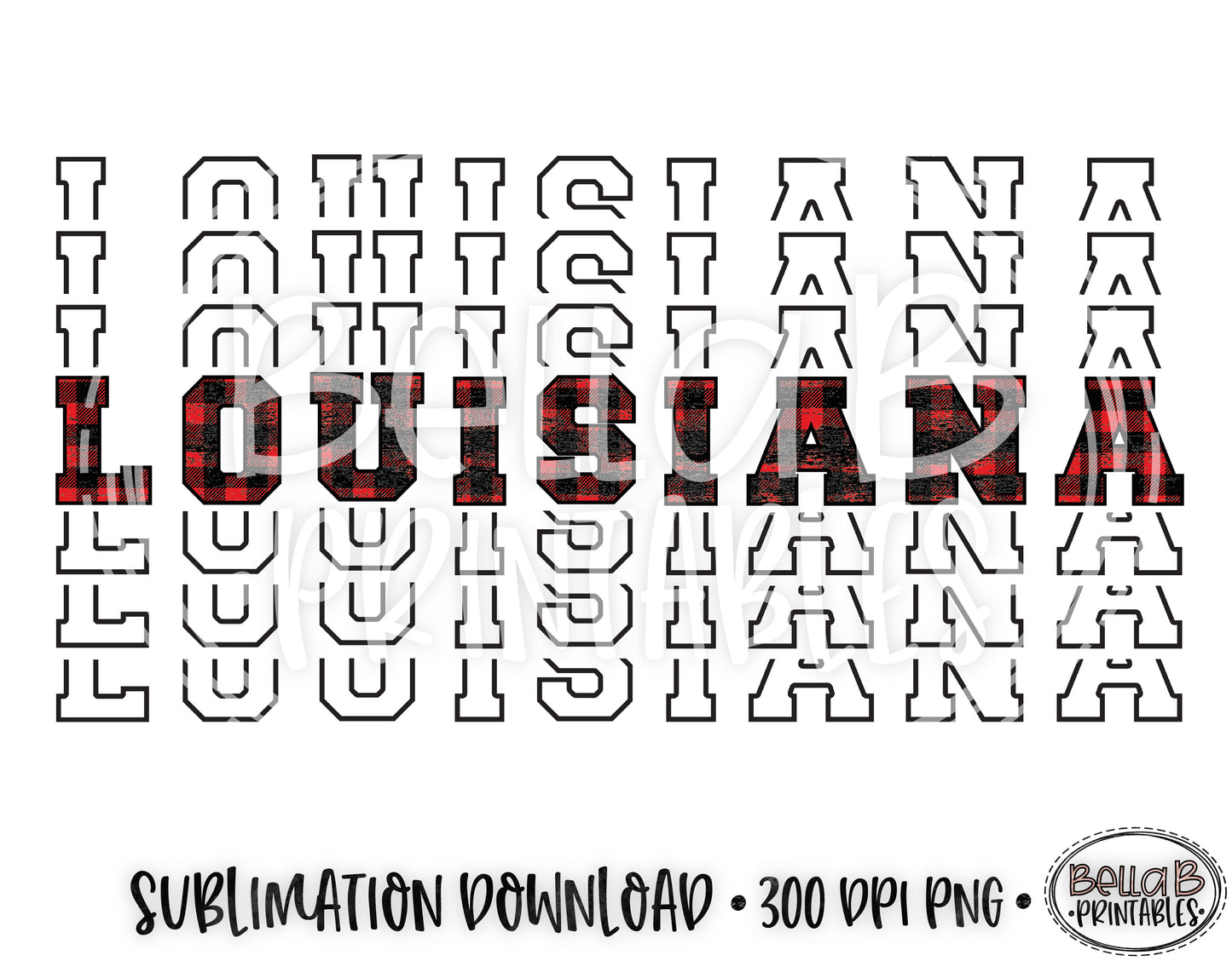 Louisiana State Sublimation Design, Mirrored State Design