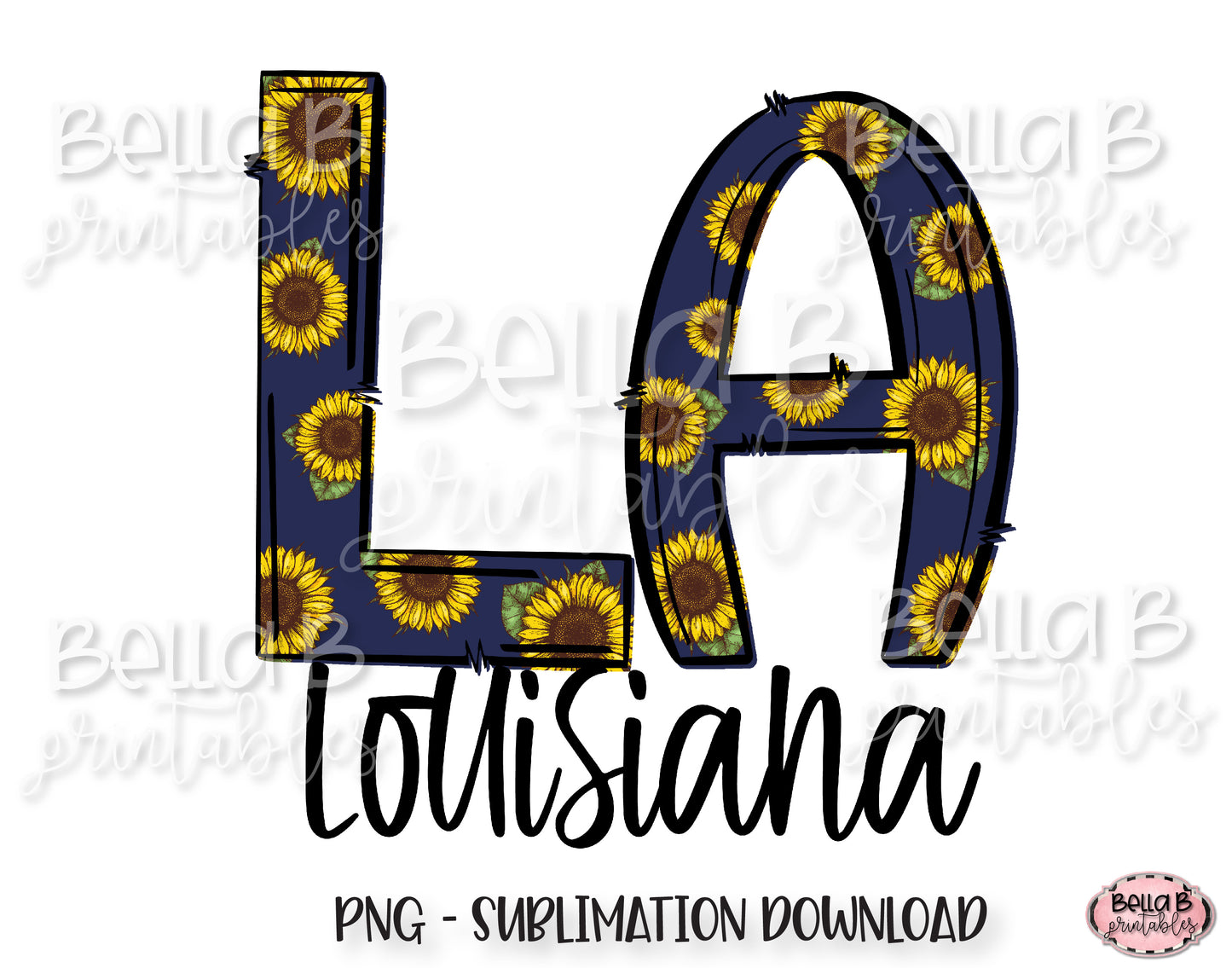 Sunflower Louisiana State Sublimation Design