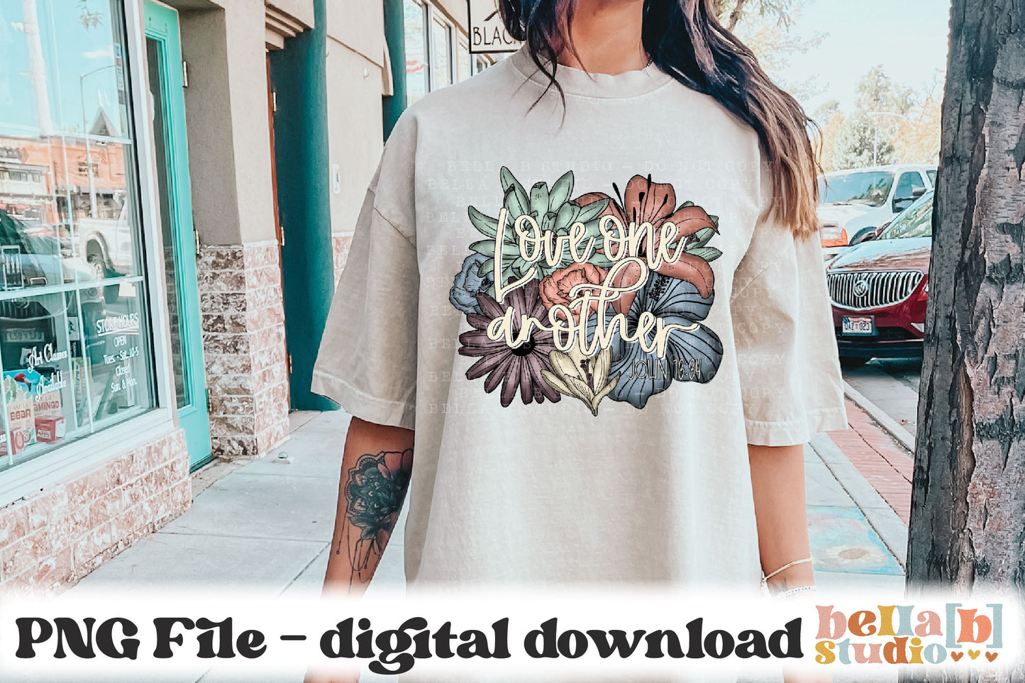 Floral Love One Another PNG Design