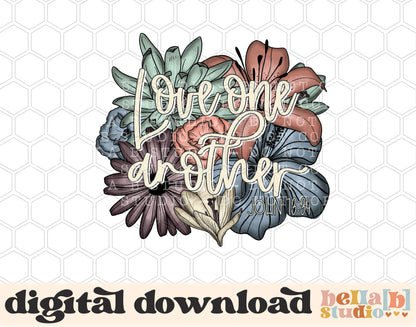 Floral Love One Another PNG Design