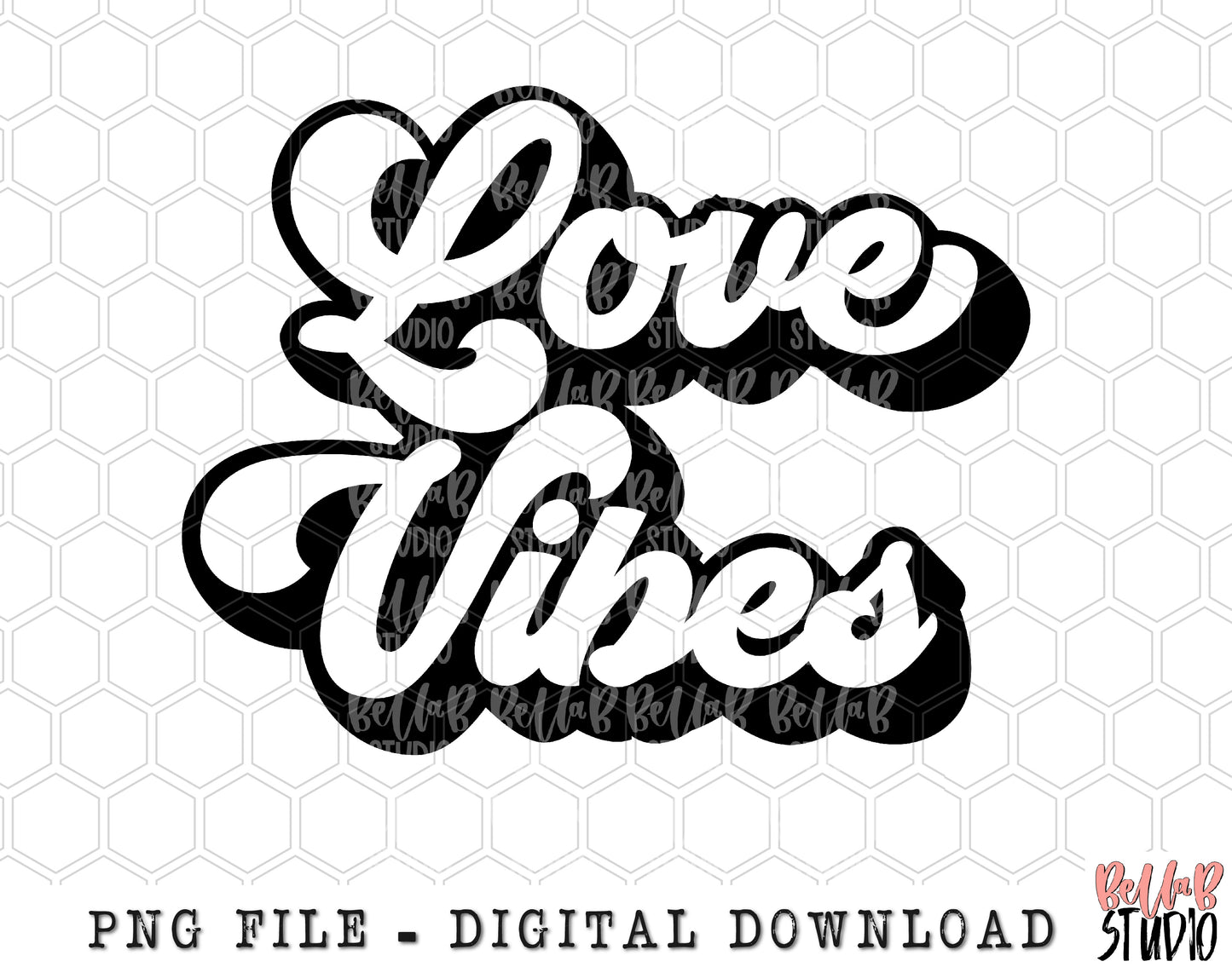 Retro Love Vibes PNG Sublimation Design