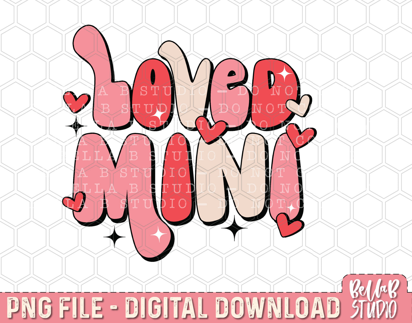 Retro Loved Mini Sublimation Design