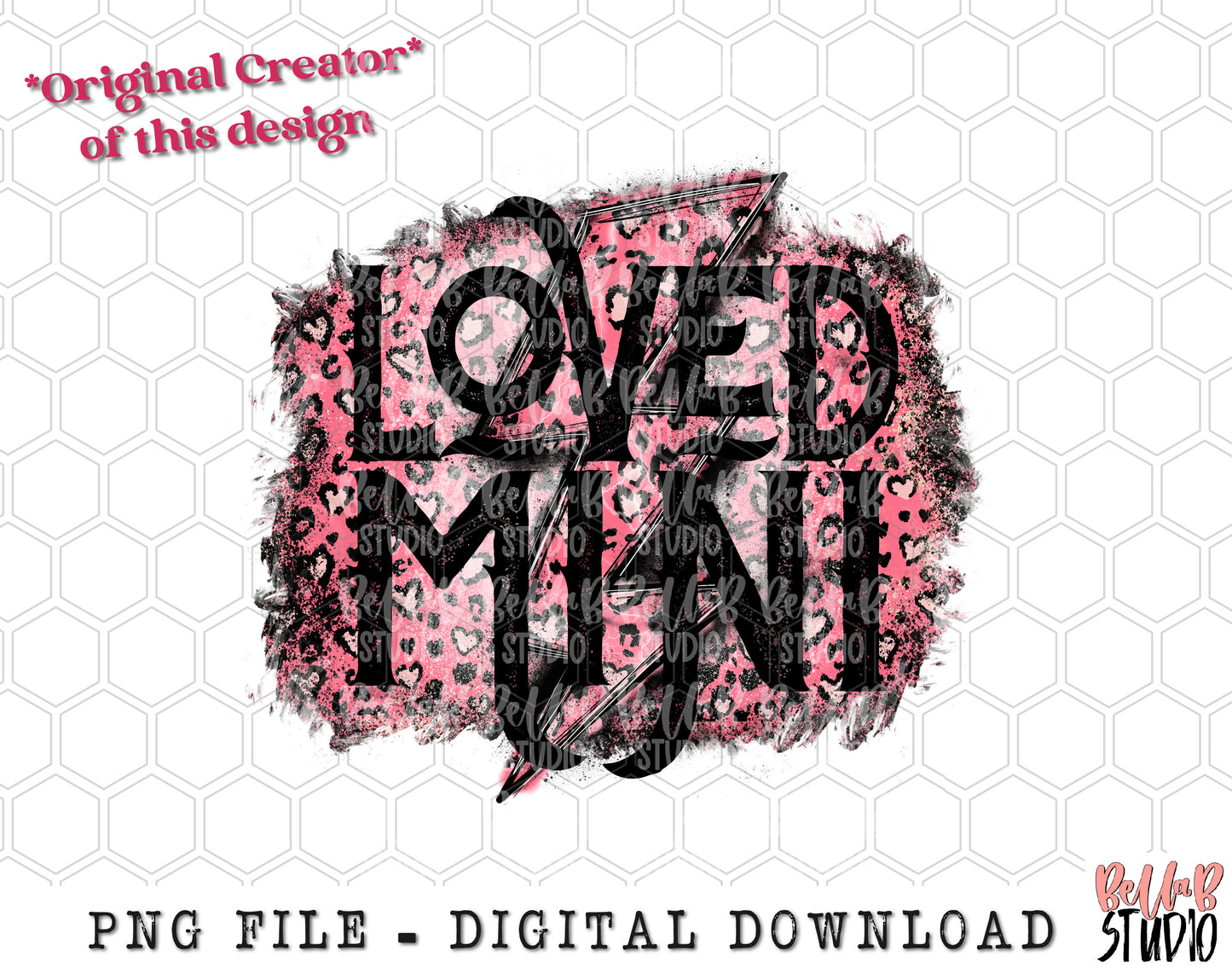 Loved Mini Lightning Bolt PNG Sublimation Design