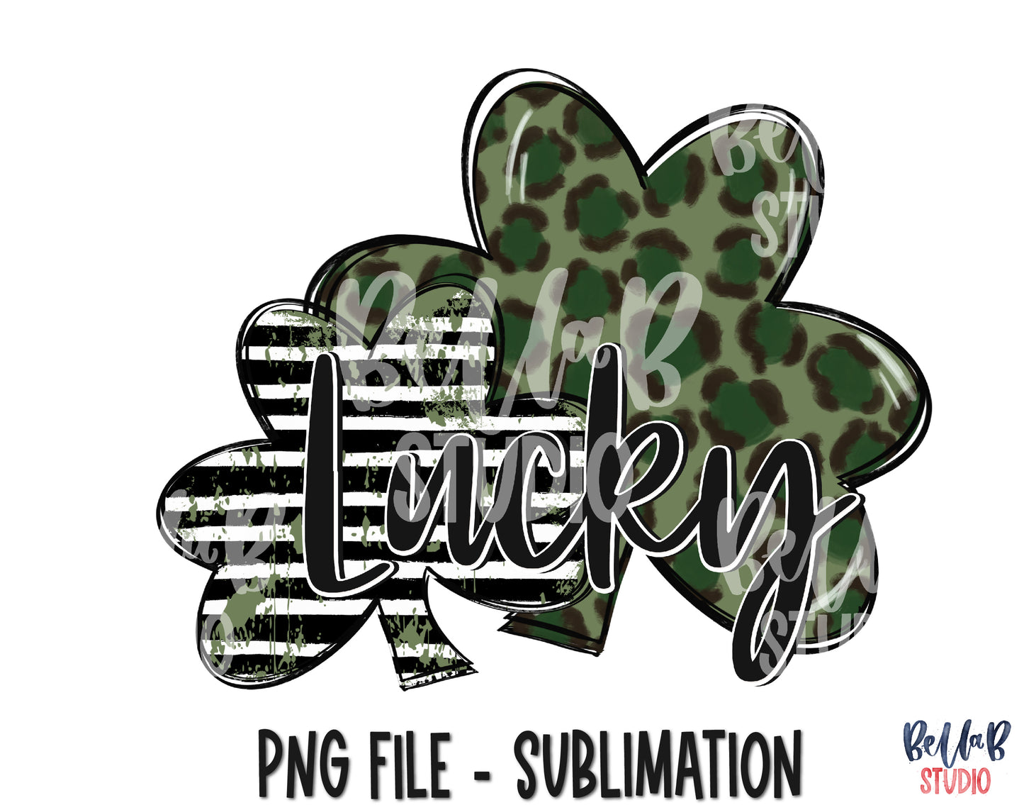 Lucky Double Clover Sublimation Design