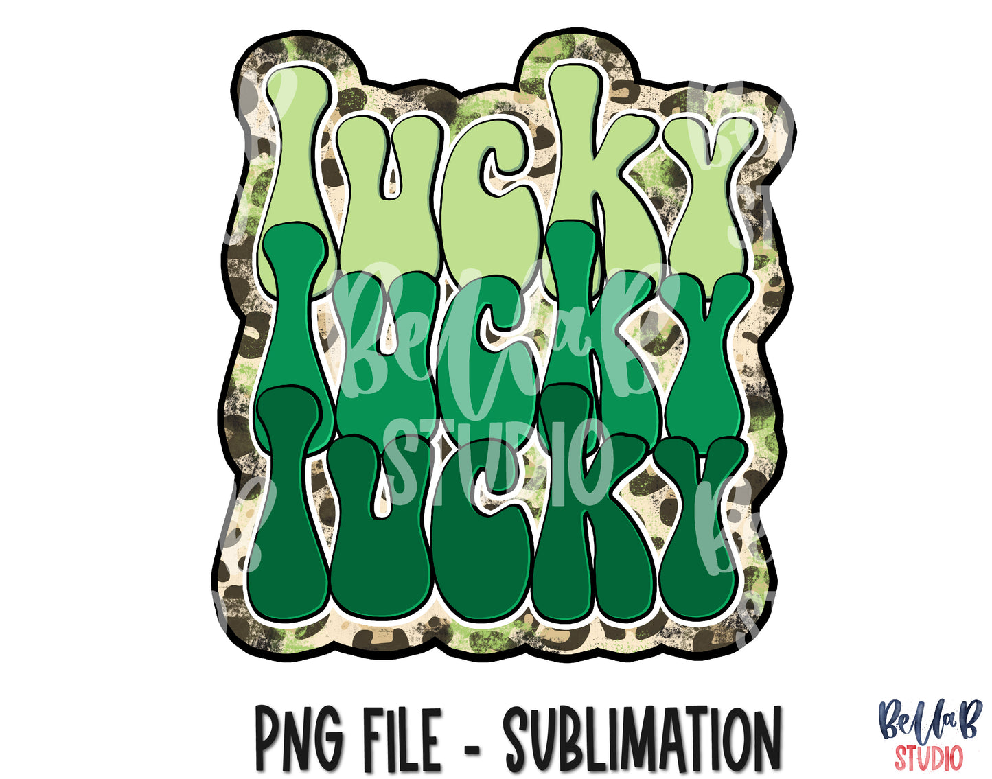 Leopard Retro Lucky Sublimation Design