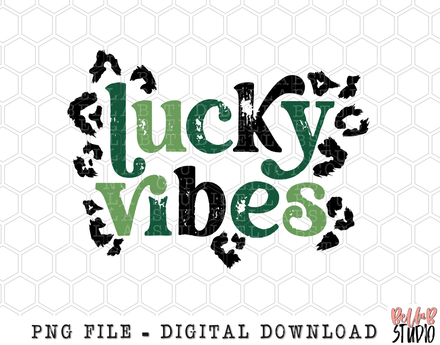 Lucky Vibes Leopard Spots PNG Sublimation Design