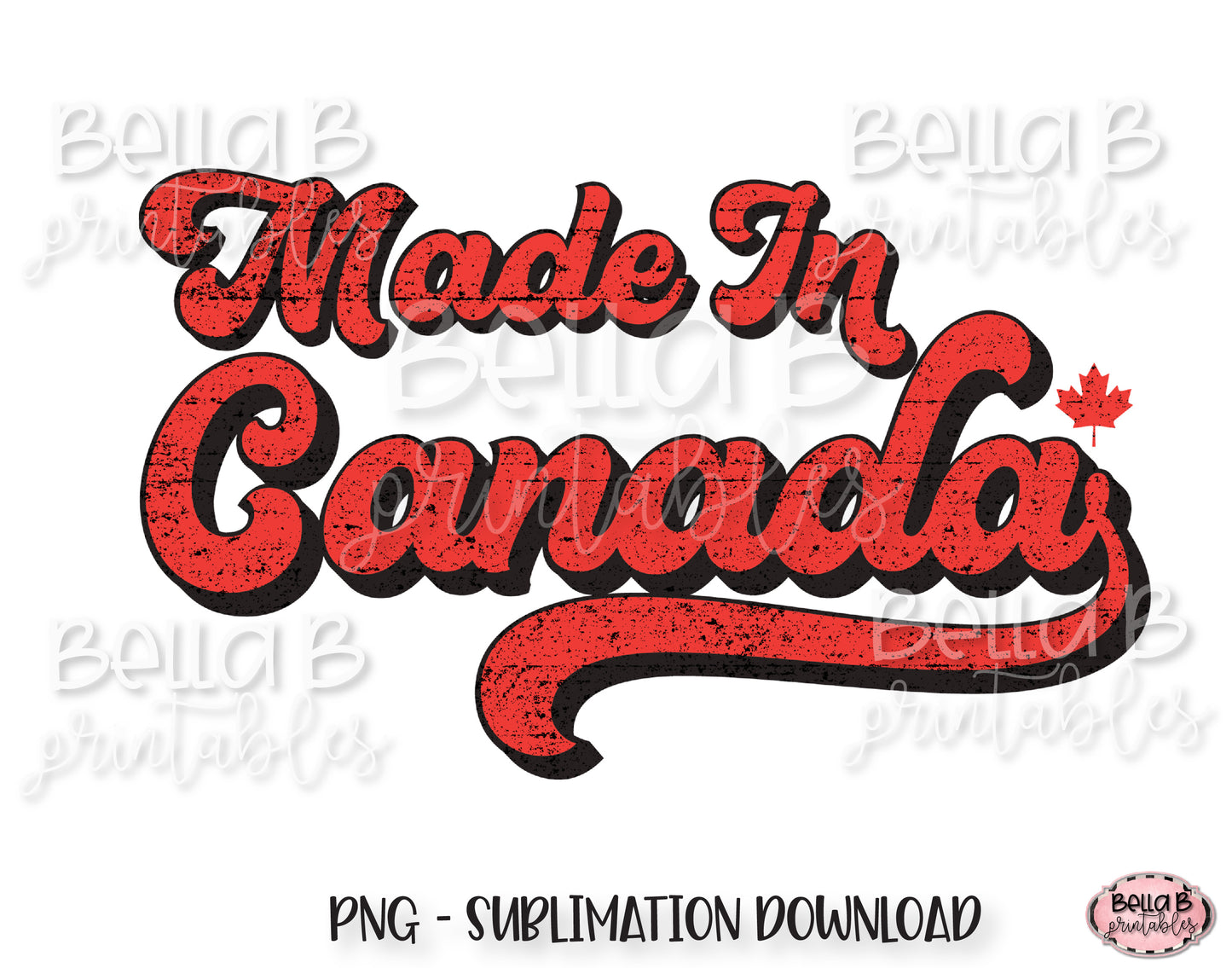Made In Canada, Retro Canada Sublimation Design