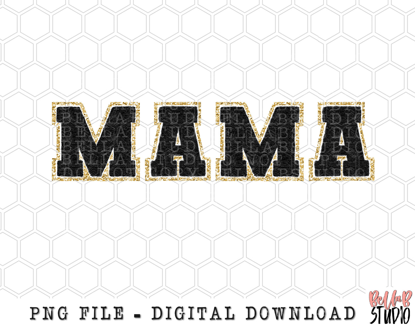 Black Chenille - MAMA PNG Sublimation Design