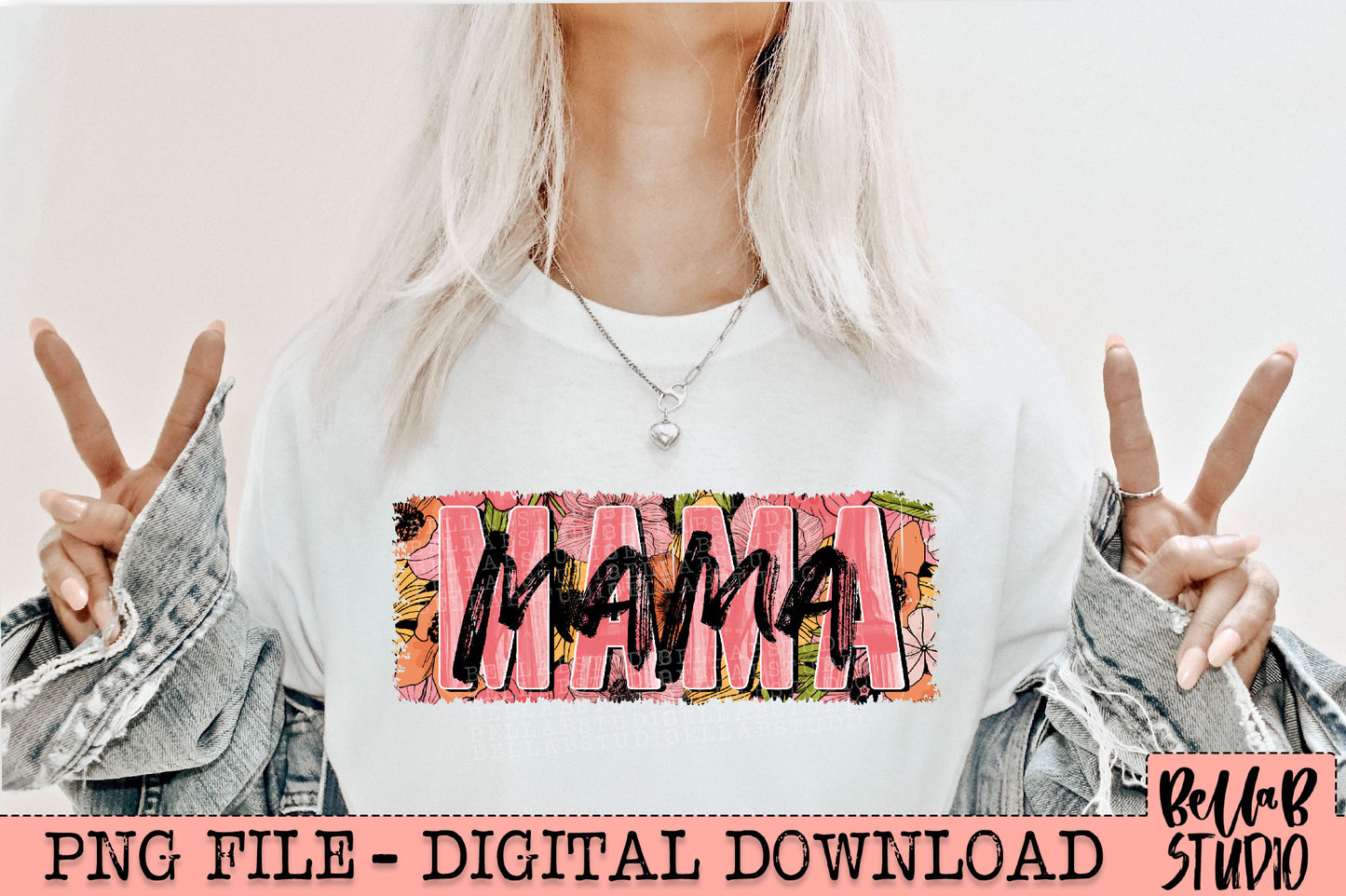 Vintage Floral Mama PNG Design