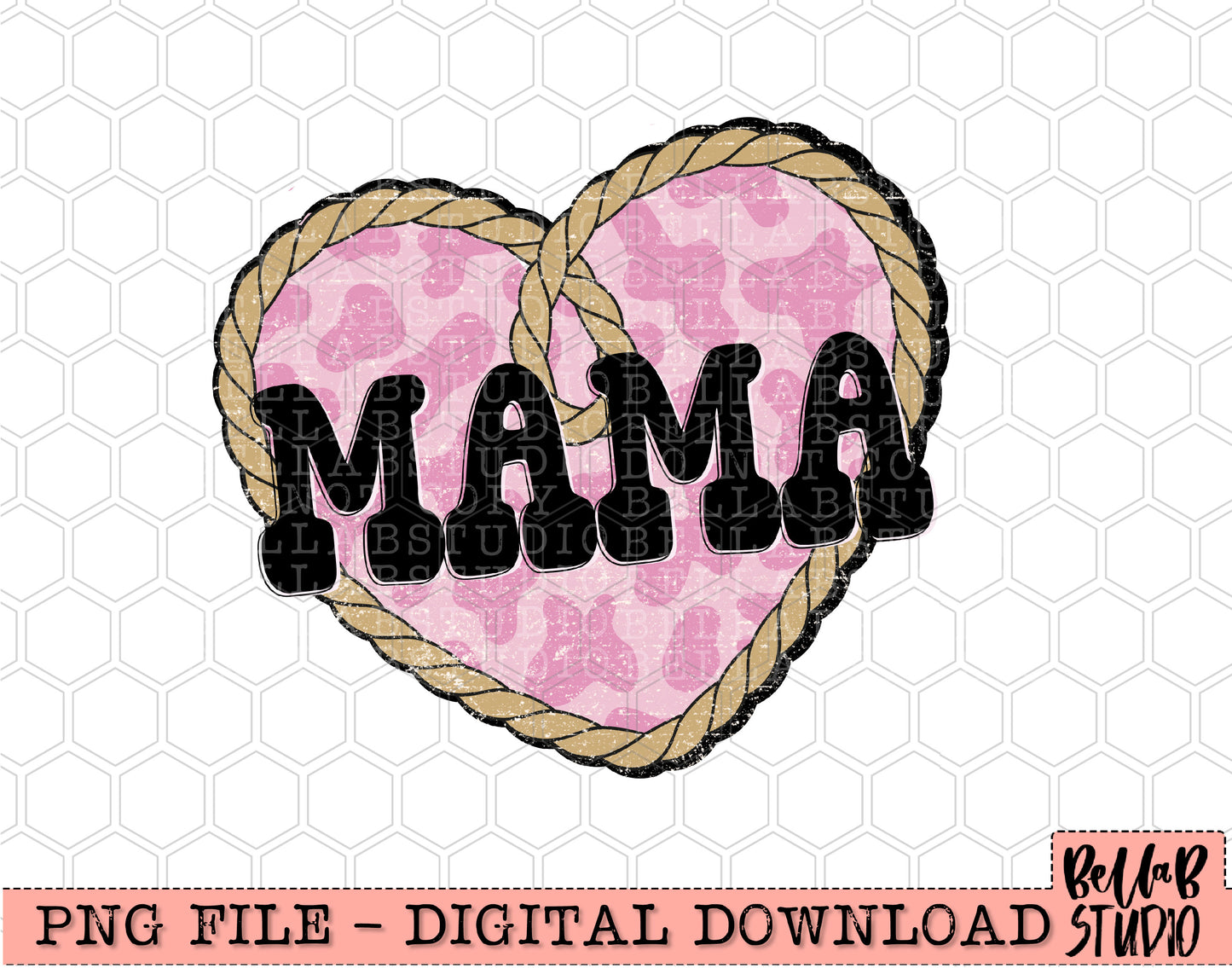 Mama Lasso Heart PNG Sublimation Design