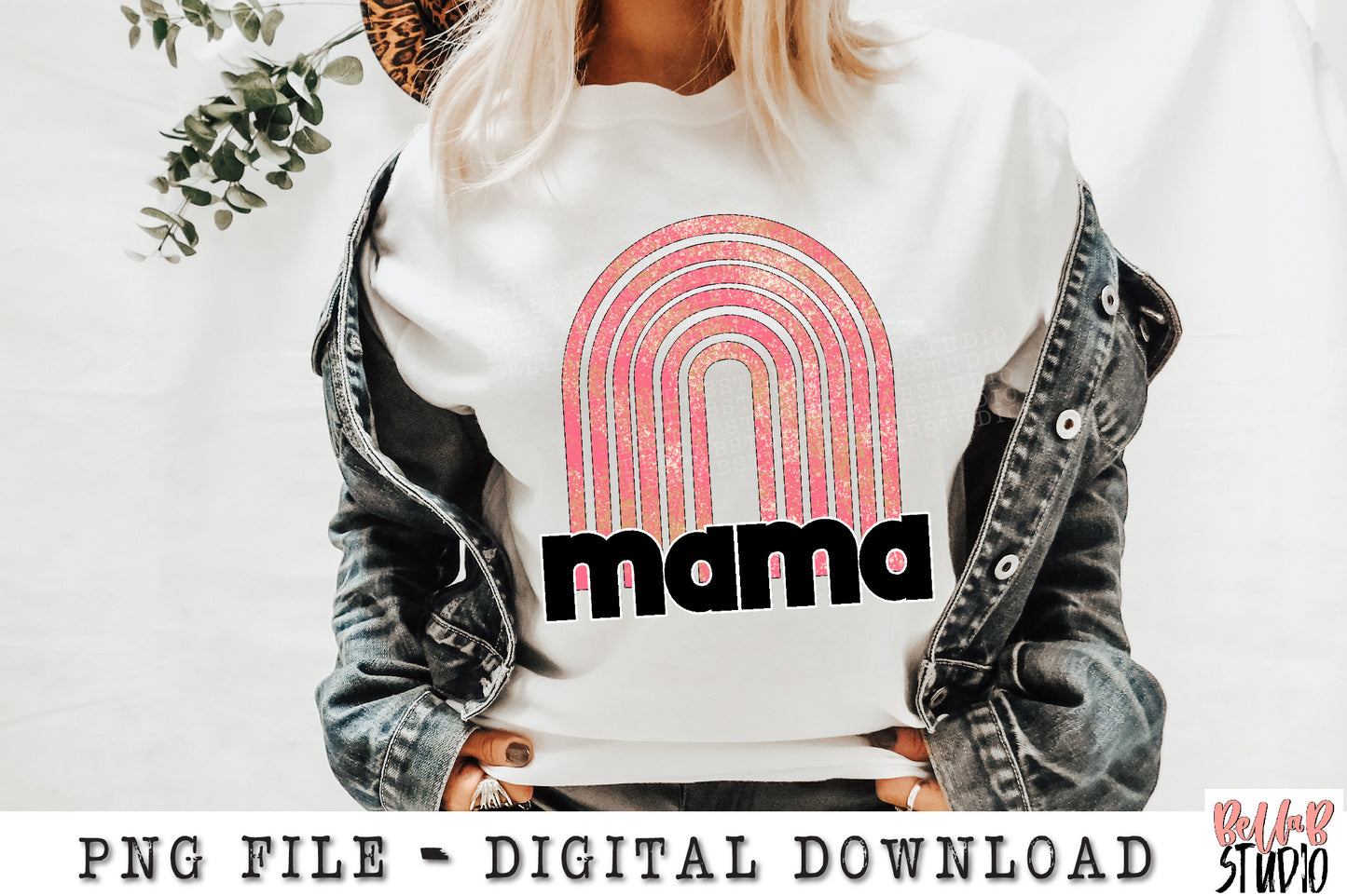 Mama Retro Rainbow PNG Sublimation Design