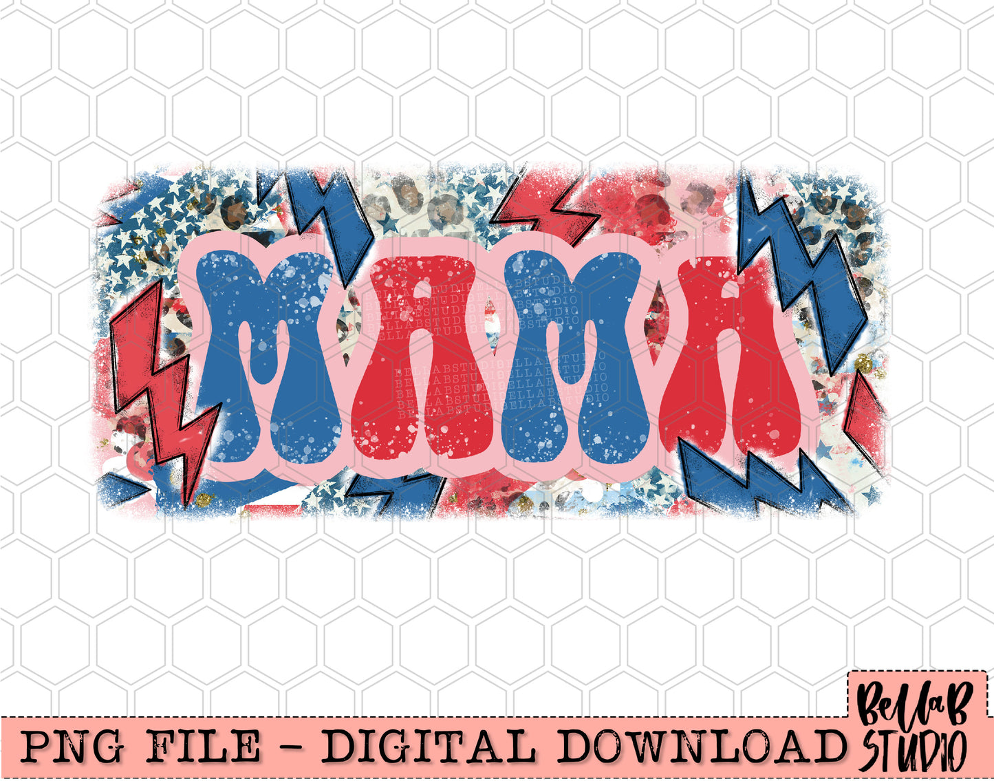 Mama Retro USA Bolts PNG Design