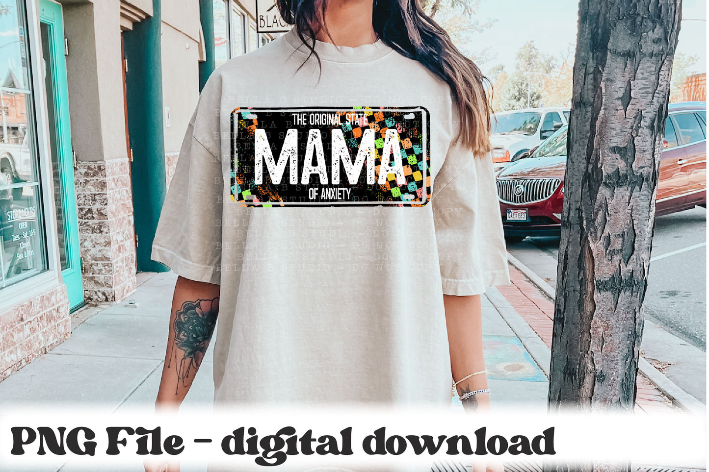 Mama - The Original State Of Anxiety Licence Plate PNG Design