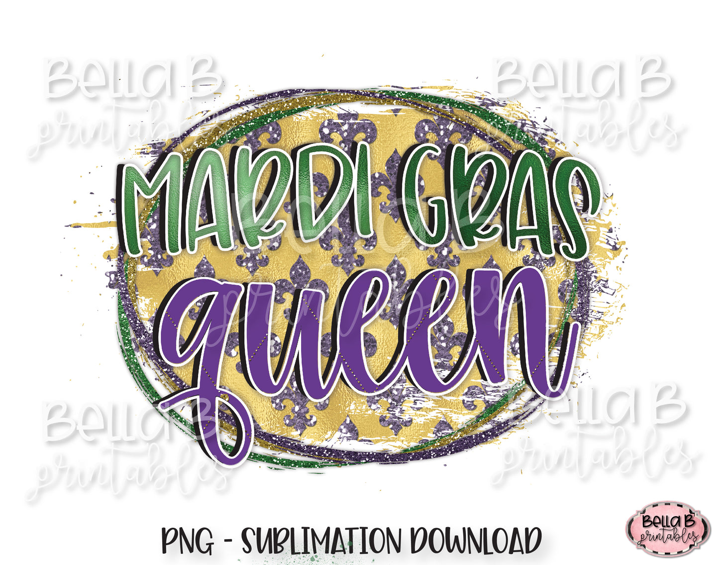Mardi Gras Sublimation Design, Mardi Gras Queen