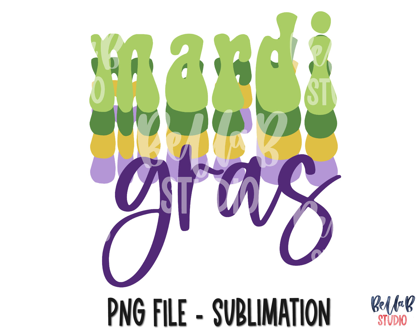 Retro Mardi Gras Sublimation Design
