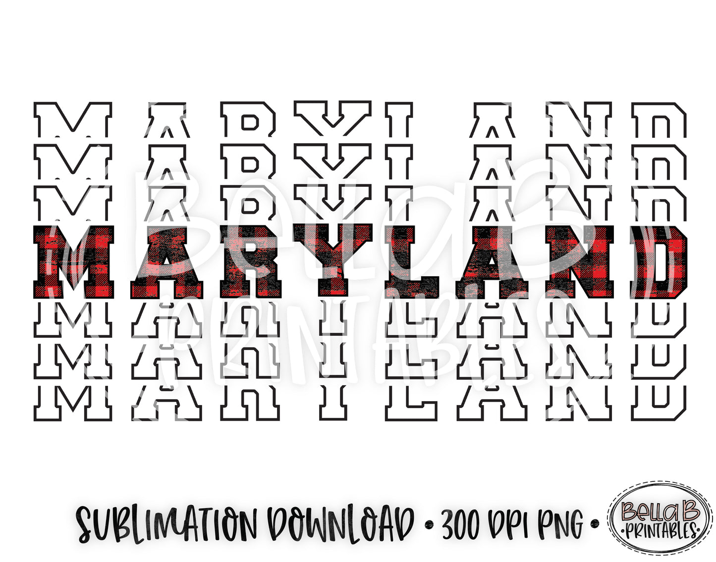 Maryland State Sublimation Design, Mirrored State Design