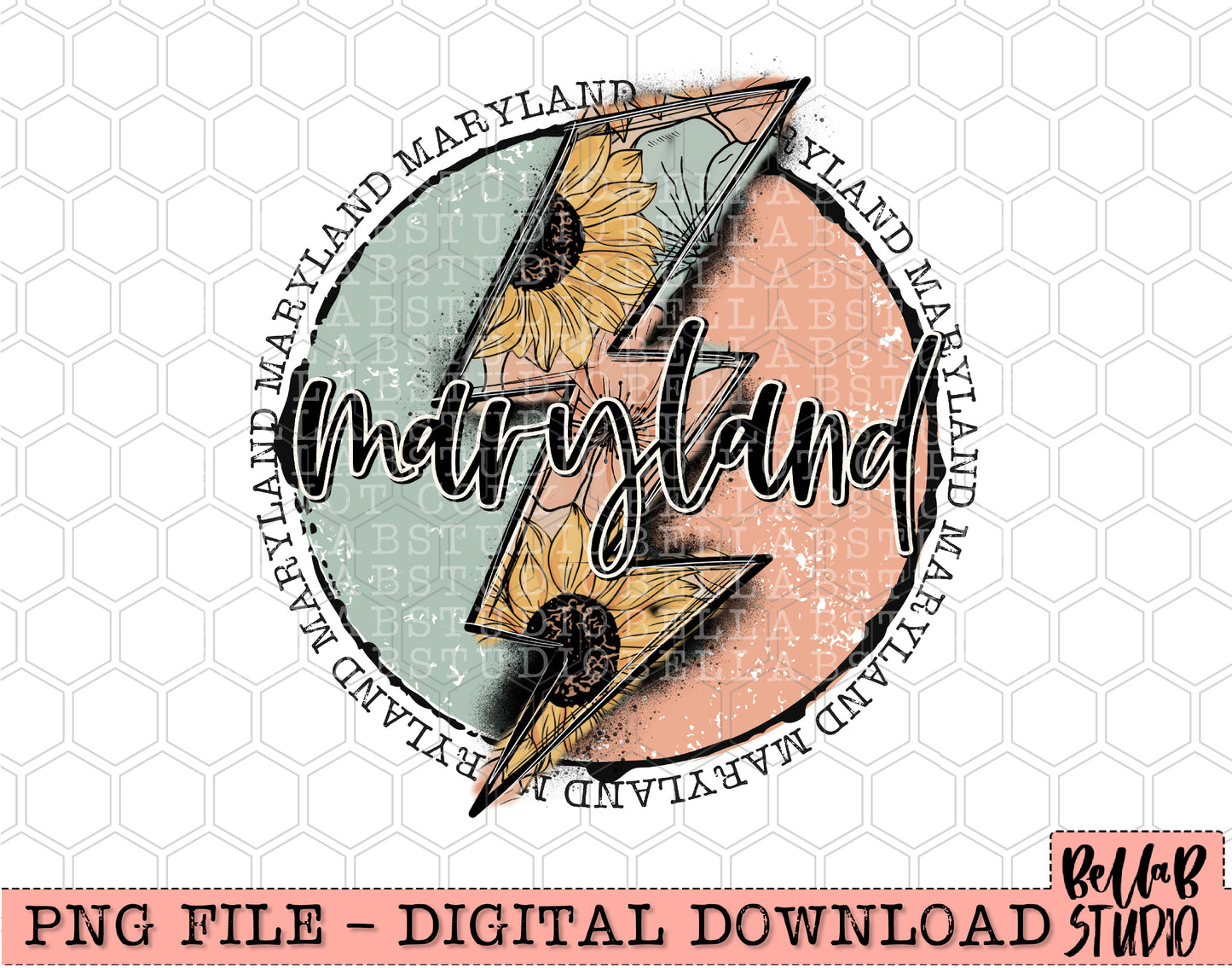 MARYLAND Sunflower Bolt PNG Design