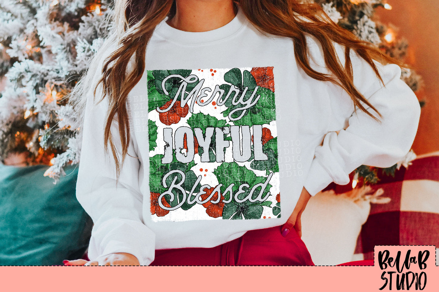 Merry Joyful Blessed PNG Design