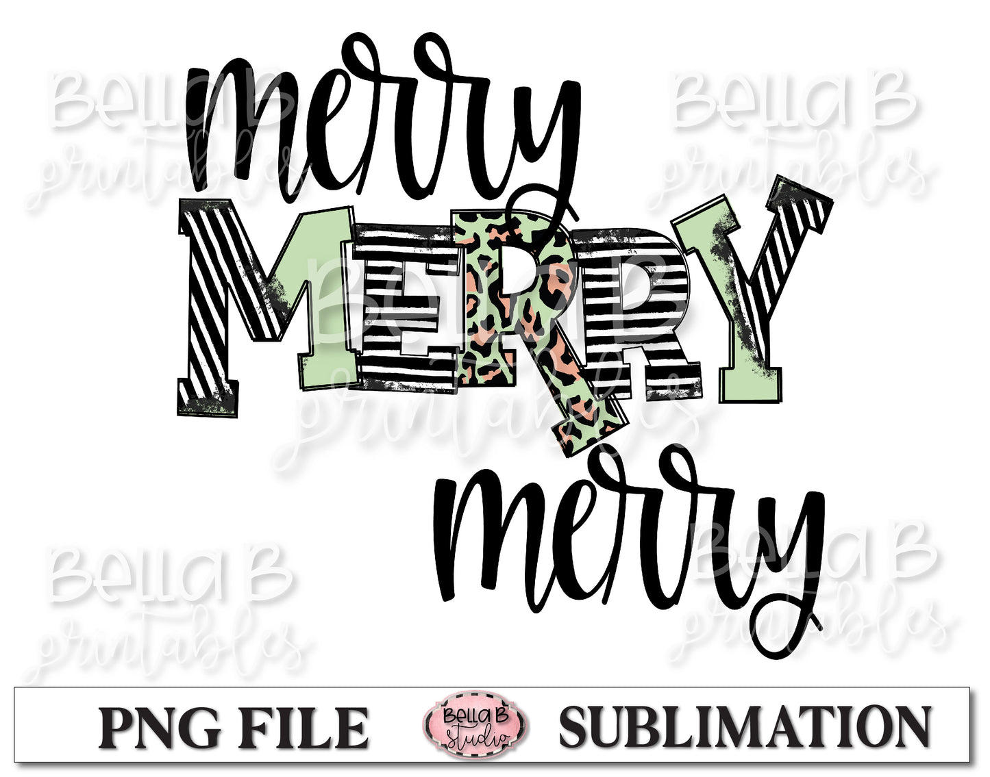 Merry Merry Merry Sublimation Design