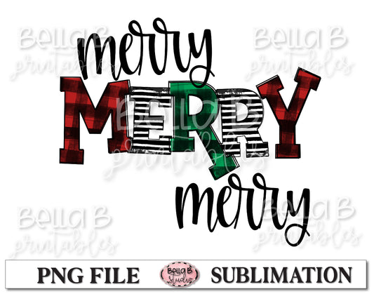 Merry Merry Merry Sublimation Design