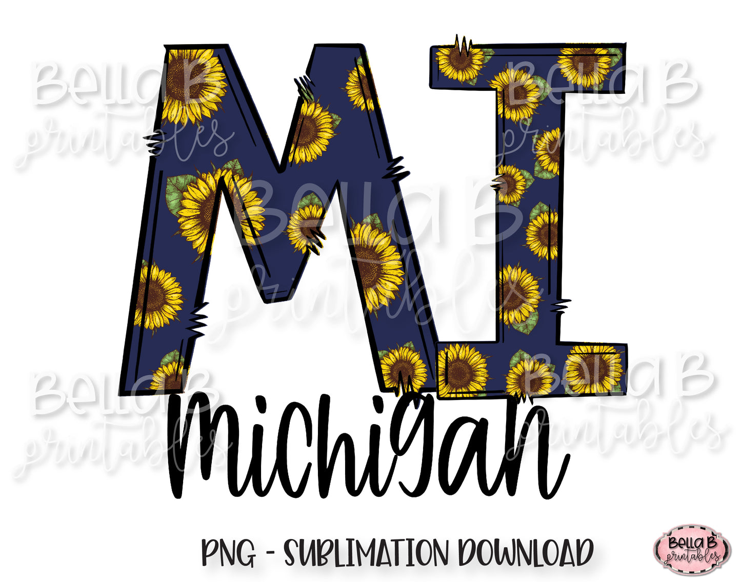 Sunflower Michigan State Sublimation Design