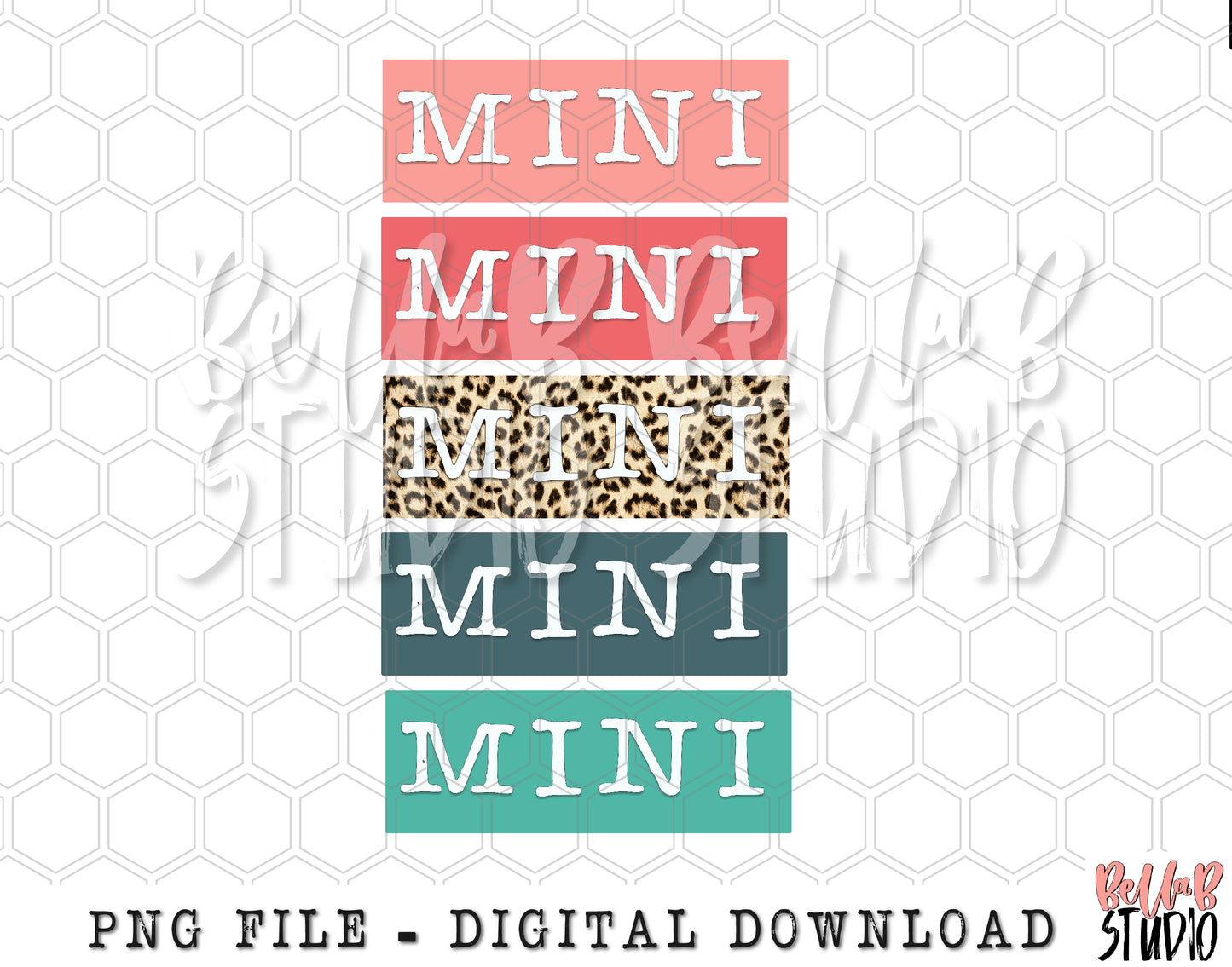 Bright Leopard Mini Blocks Sublimation Design