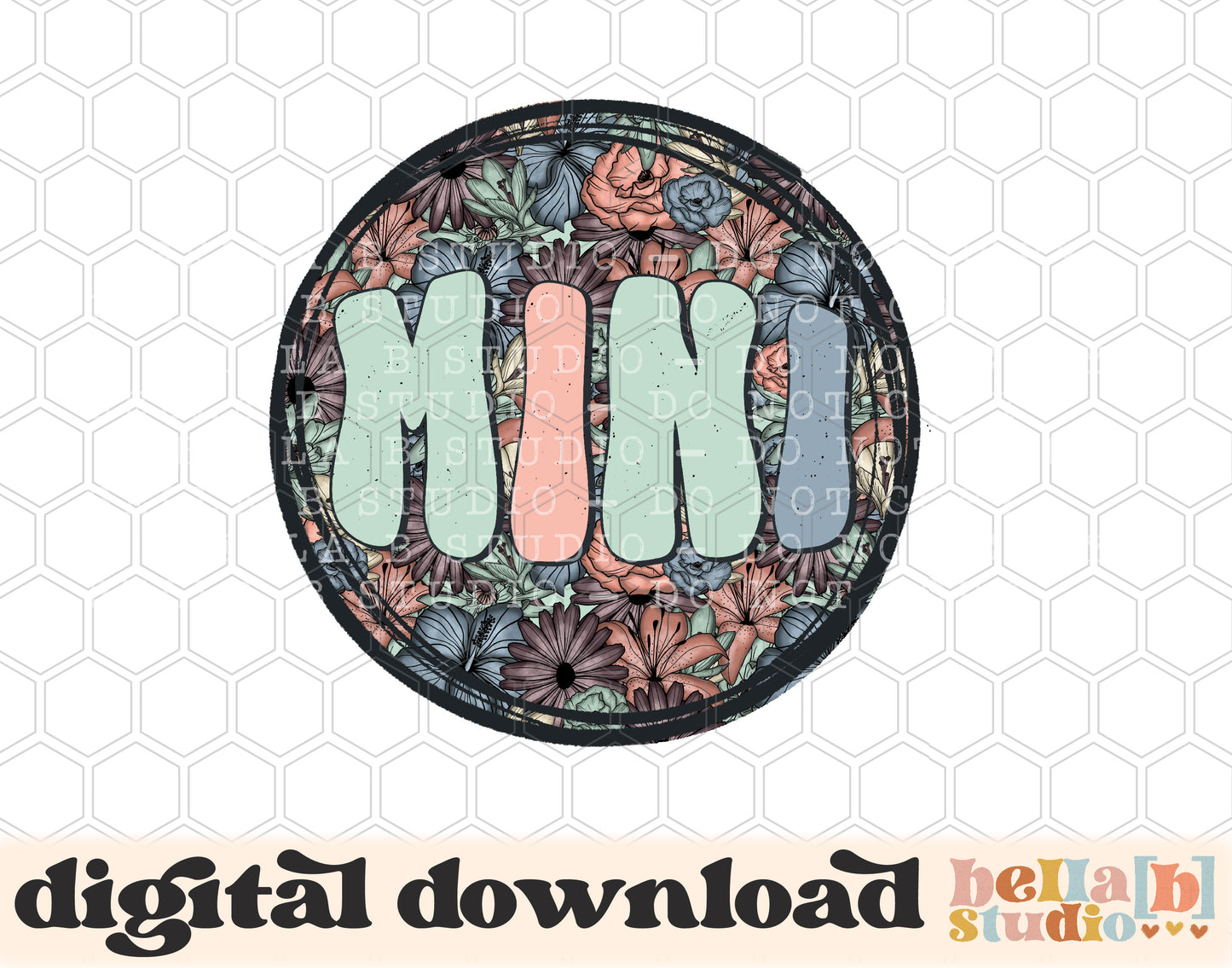 Mini Floral Circle PNG Design