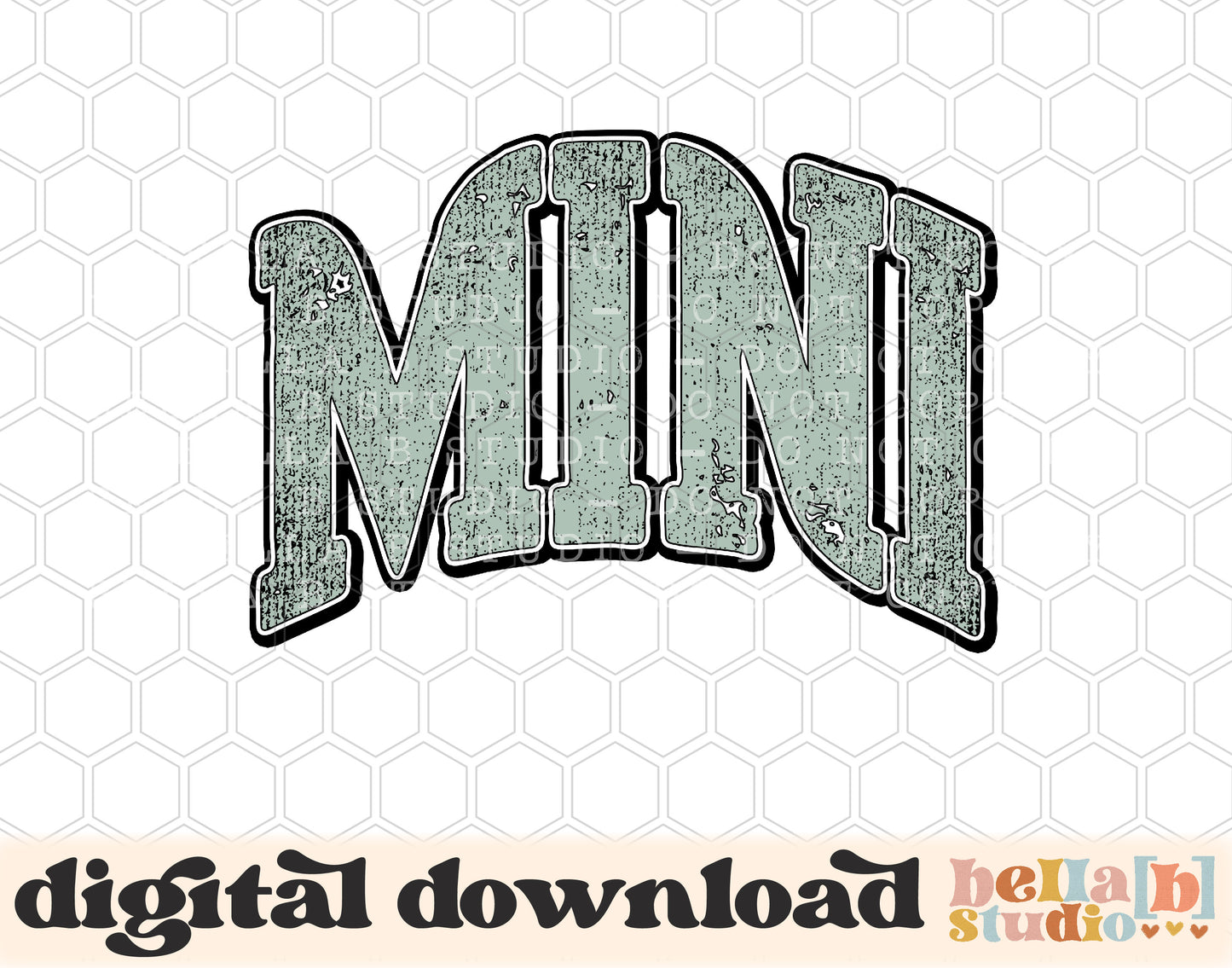 Distressed Curved Mini PNG Sublimation Design