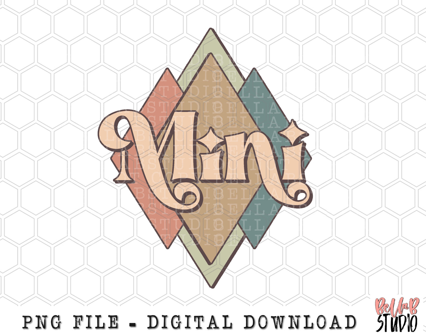 Mini Retro Diamonds PNG Sublimation Design