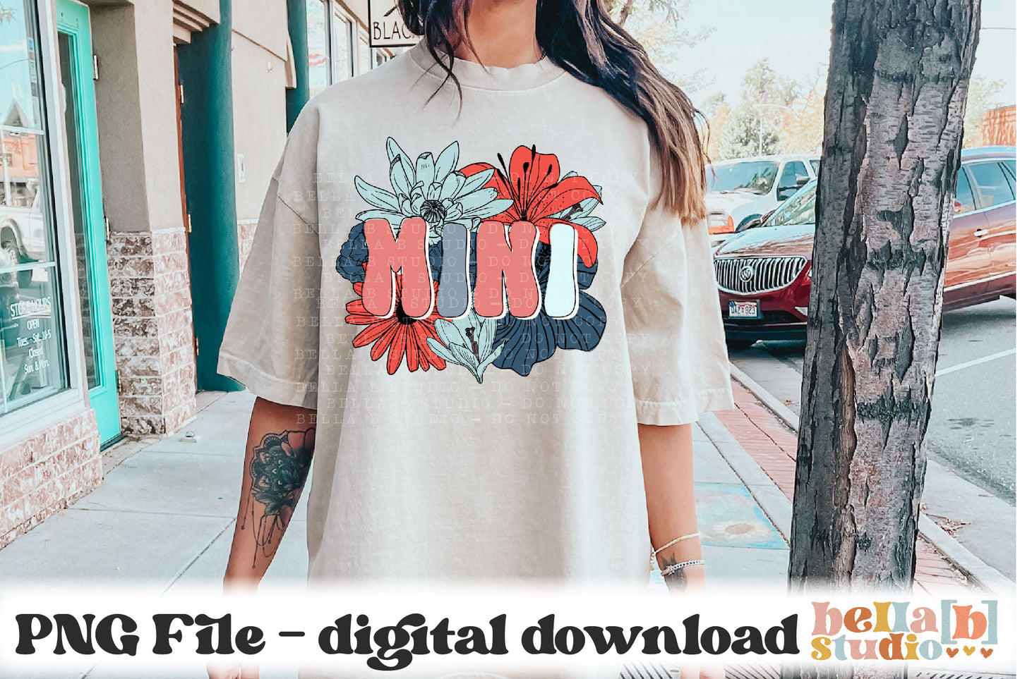 Mini USA Florals PNG Design