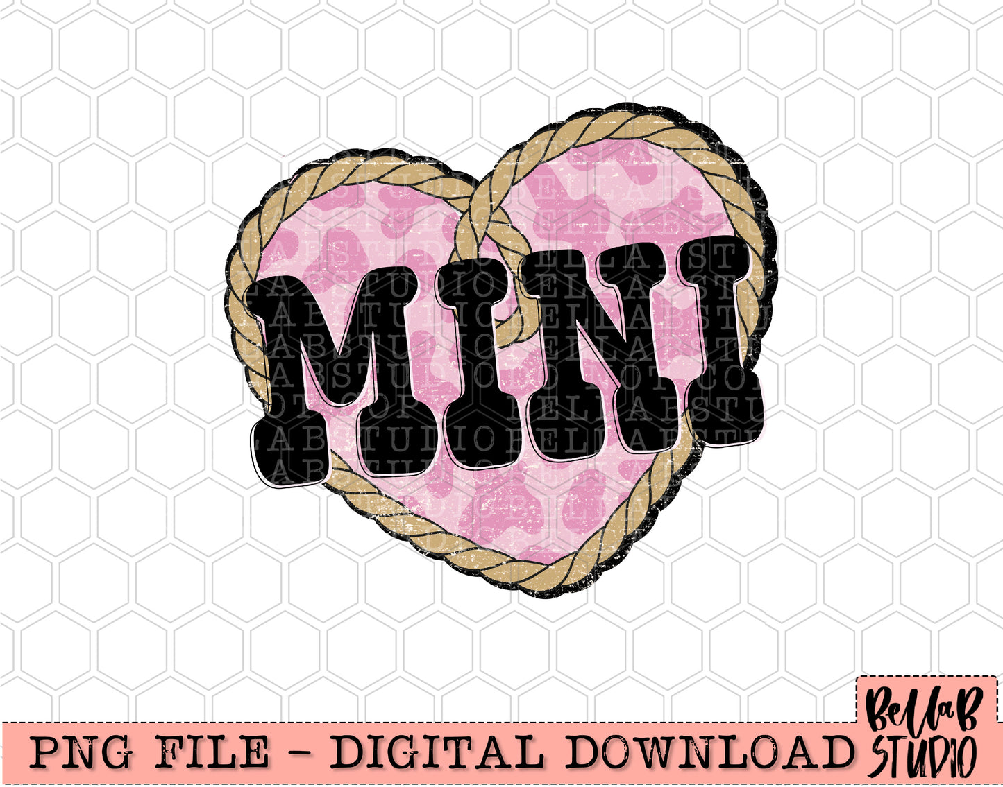 Mini Lasso Heart PNG Sublimation Design